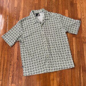 Vintage 90s Kik Wear Cali 100% Poly Skater Y2K Button-Up Shirt - Men's XL